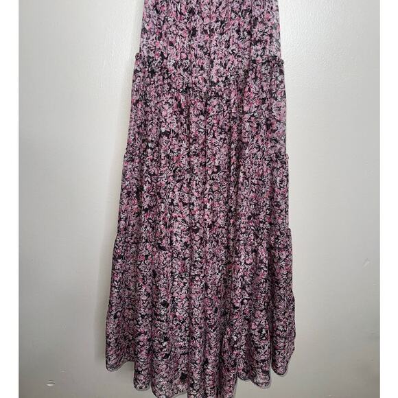 Misa Los Angeles Floral Hollen Maxi Dress Synched Waist Pink/White Size Medium - Picture 4 of 9